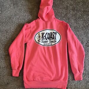 K-Coast Surf Shop Ocean‎ City MD XS Pink Pullover Hoodie MV Sport